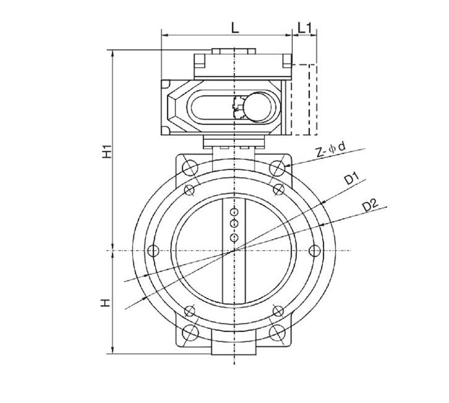 電動(dòng)三偏心硬密封蝶閥（外形圖）